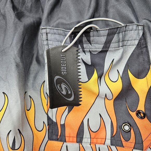Vintage SideOut Board Shorts Mens Extra Large Dragon Flames Swim Trunks Y2K XL - Picture 4 of 8
